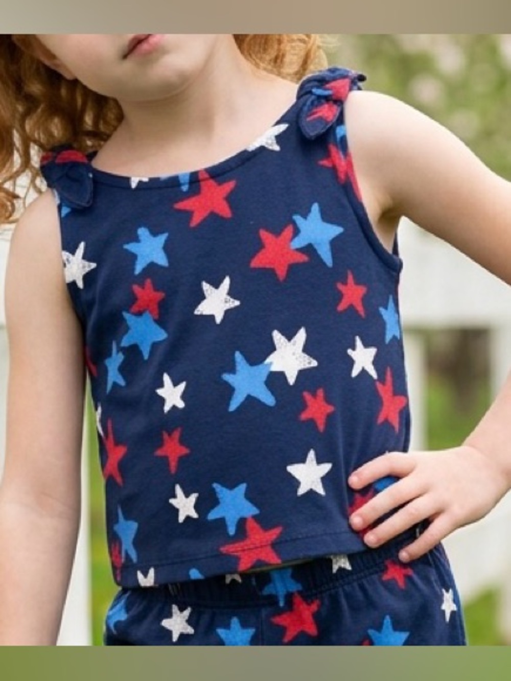 Americana Summer Graphic Knot Tank Top